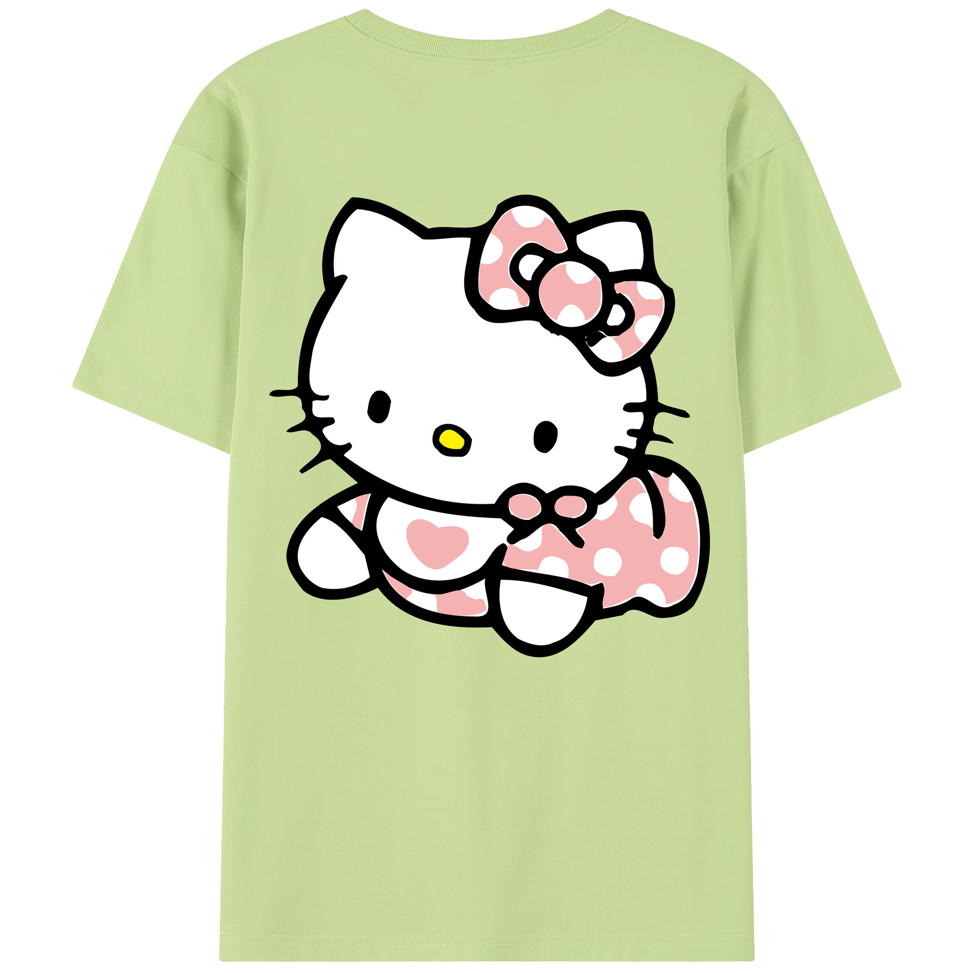 （画像用） Hello Kitty ハローキティ 綿100％半袖Tシャツ（背面プリント）